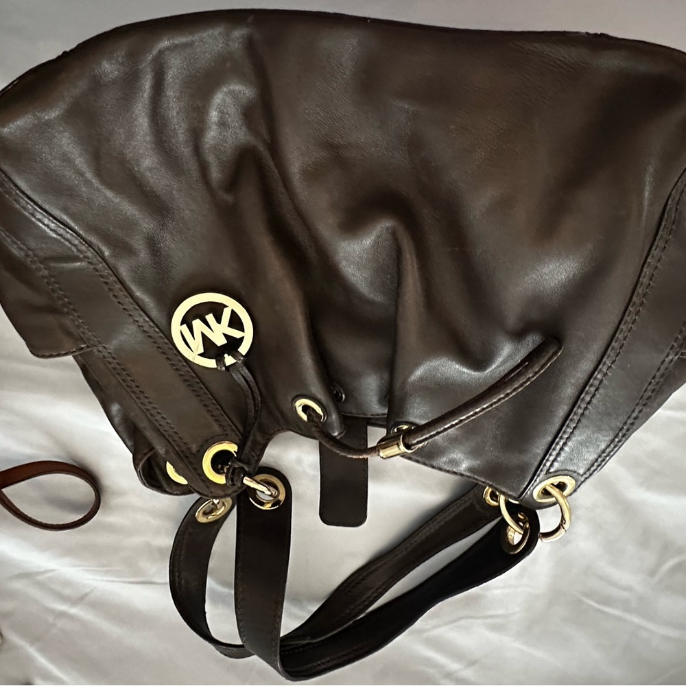 Michael Kors Brown Leather Shoulder Bag